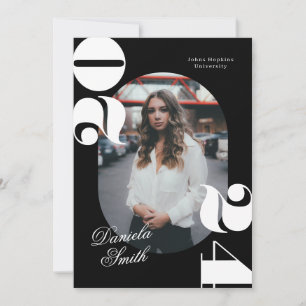 Black & White Modern Bold Class of 2024 Graduation Invitation