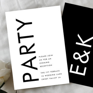 Black White Modern Bold Monogram Simple Wedding Enclosure Card