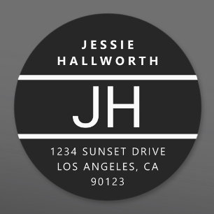 Black & White Modern Bold Monogram Waterproof