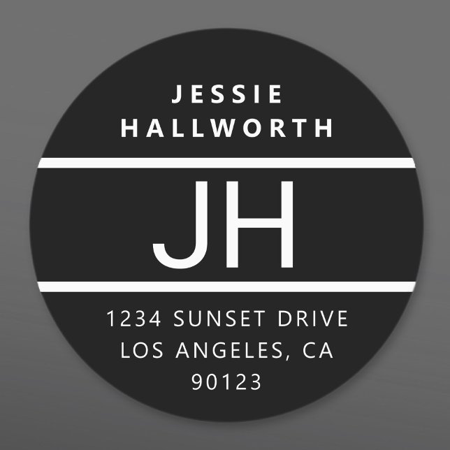 Black & White Modern Bold Monogram Waterproof (Creator Uploaded)