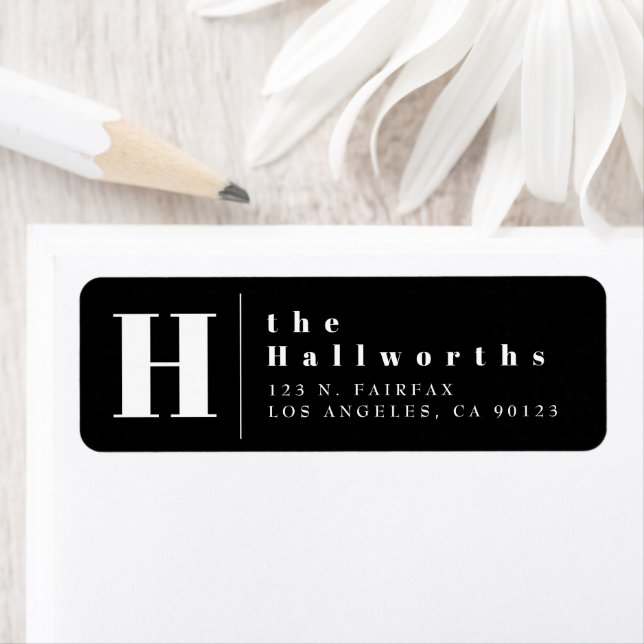 Black & White | Modern Bold Return Address Label (Insitu)
