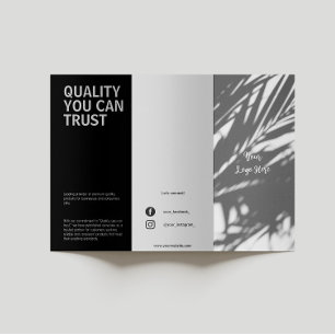Black & White Modern Business Trifold Brochure 