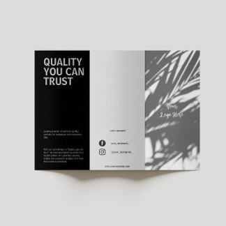 Black & White Modern Business Trifold Brochure