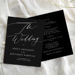 Black White Modern Calligraphy Wedding Program<br><div class="desc">Black White Modern Calligraphy Wedding Program  - part of a collection</div>