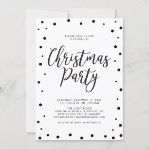 Black & White Modern Christmas Holiday Party Invitation