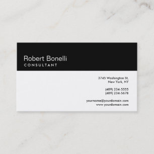 Black & White Modern Consultant Business Card