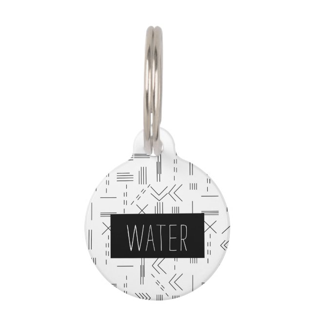 Black White Modern Custom Monogram Funny Pet Tag (Front)