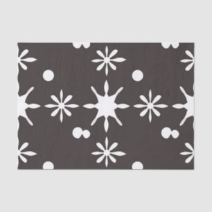 Black White Modern Daisy Pattern Tissue Paper