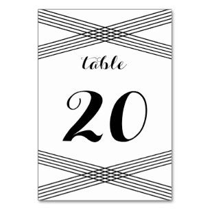 Black White Modern Deco Table Card