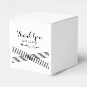 Black White Modern Deco Wedding Favour Boxes