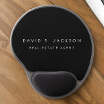 Black White Modern Elegant Professional Classy Gel Mouse Pad<br><div class="desc">Custom Luxury Executive Black and White Minimalist Business Mousepad (Mouse Pad) with white lettered typography for the monogrammed add your own name and profession or job title. The Business Professional Name Plate can be customised with your name and job title. Please contact the designer for customised matching items.</div>