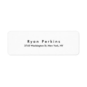 Black & White Modern Elegant Professional Personal Return Address Label