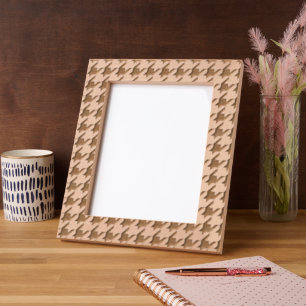 Black White Modern Houndstooth Pattern Etched Frames