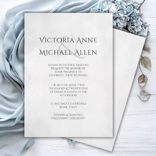 Black & White Modern Minimal Wedding Invitation