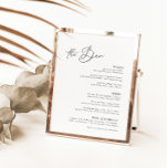 Black & White Modern Minimalist Bar Menu<br><div class="desc">Designed to coordinate with for the «Pure» Wedding Invitation Collection. To change details,  click «Details». To move the text or change the size,  font,  or colour,  click «Edit using Design Tool». View the collection link on this page to see all of the matching items in this beautiful design.</div>