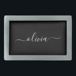 Black White Modern Minimalist Elegant Monogram Belt Buckle<br><div class="desc">Introducing our Black and White Minimalist Modern Monogram Collection: Embrace simplicity and sophistication with our minimalist designs, curated to elevate your style effortlessly. Crafted with a keen eye for modern aesthetics, this collection features sleek black and white designs accentuated by personalised monograms. From chic stationery to versatile accessories, our collection...</div>