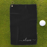 Black White Modern Minimalist Elegant Monogram Golf Towel<br><div class="desc">Introducing our Black and White Minimalist Modern Monogram Collection: Embrace simplicity and sophistication with our minimalist designs, curated to elevate your style effortlessly. Crafted with a keen eye for modern aesthetics, this collection features sleek black and white designs accentuated by personalised monograms. From chic stationery to versatile accessories, our collection...</div>