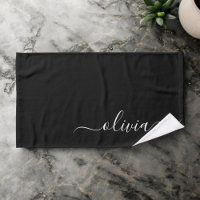 Black White Modern Minimalist Elegant Monogram