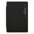 Black White Modern Minimalist Elegant Monogram