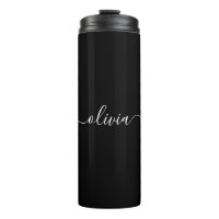 Black White Modern Minimalist Elegant Monogram