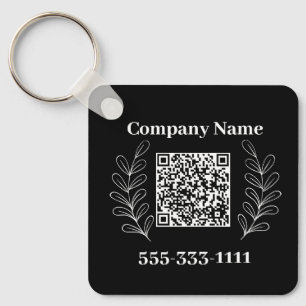 Black&white Modern Minimalist Logo Key Ring