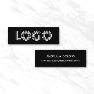 Black White Modern Minimalist Logo Online Store Mini Business Card