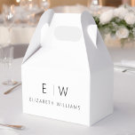 Black White Modern Minimalist Monogram Name Favour Box<br><div class="desc">Elevate your event's favours with our Classic Elegant Modern Minimalist Monogram Favour Box. Meticulously designed, these favour boxes seamlessly blend timeless sophistication with contemporary minimalism, making them a stylish and memorable addition to your celebration. Crafted with precision and attention to detail, these favour boxes are more than just containers; they...</div>