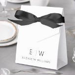 Black White Modern Minimalist Monogram Name Favour Box<br><div class="desc">Elevate your event's favours with our Classic Elegant Modern Minimalist Monogram Favour Box. Meticulously designed, these favour boxes seamlessly blend timeless sophistication with contemporary minimalism, making them a stylish and memorable addition to your celebration. Crafted with precision and attention to detail, these favour boxes are more than just containers; they...</div>
