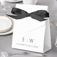 Black White Modern Minimalist Monogram Name