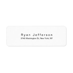 Black & White Modern Minimalist Professional Return Address Label