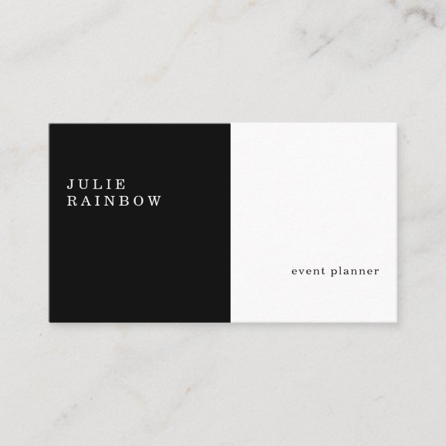 Black & White Modern Minimalist Professional V3 Business Card (Front)