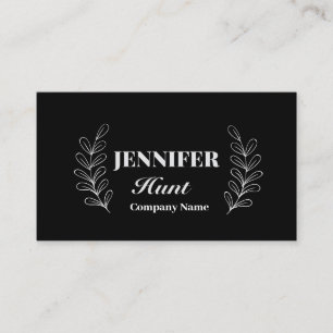 Black&white Modern Minimalist QR code  Business Card