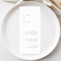 Black & White Modern Minimalist Wedding Flat Menu