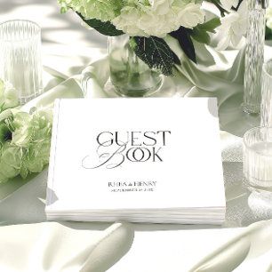 Black & White Modern Minimalist Wedding  Guest Book