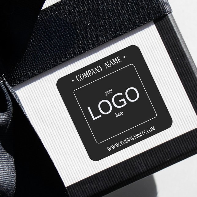 Black & White modern minimalistic logo Square Sticker (Creator Uploaded)