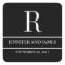 Black White Modern Monogram R Wedding Sticker
