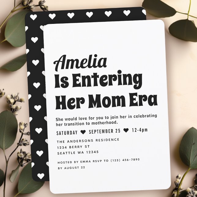 Black White Modern Mum Era Minimalist Baby Shower Invitation (Creator Uploaded)