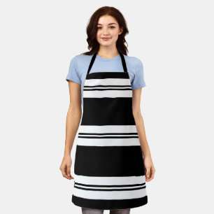 Black & White Modern Pattern All-Over Print Apron