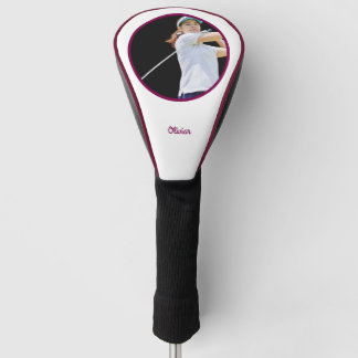 Black White Modern Personalised Golf Headcover