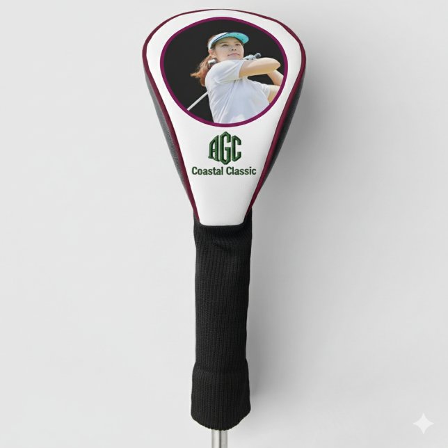 Black White Modern Personalized Golf Headcover (Black White Modern Personalized Golf Headcover)