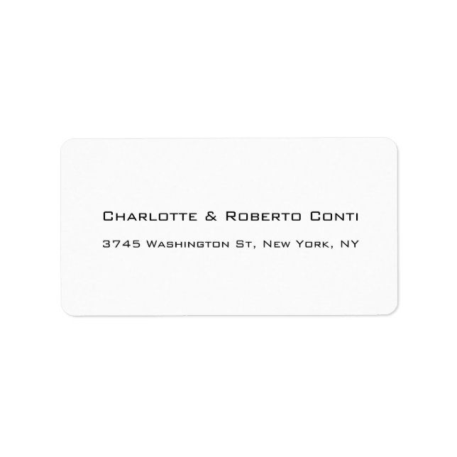 Black White Modern Plain Elegant Family Label (Front)