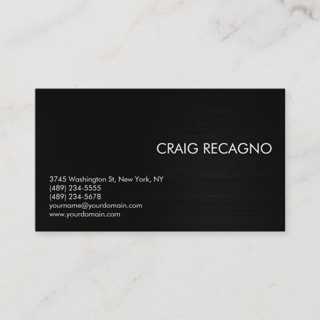 Black & White Modern Professional Business Card (Front)