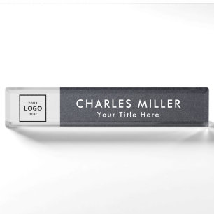 Black & white Modern Professional business logo Nameplate