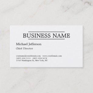 Black & White Modern Professional Plain Minimalist Business Card