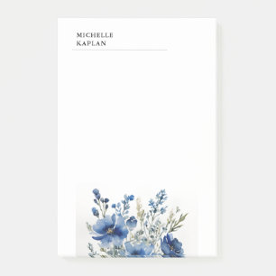 Black White Modern Professional Watercolor Flowers Post-it Notes