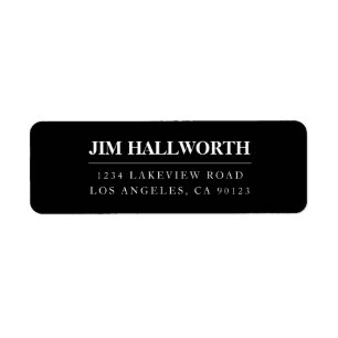 Black & White Modern Return Address Label