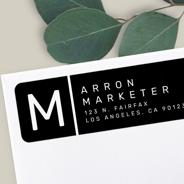 Black & White | Modern Return Address Return Address Label (Creator Uploaded)
