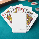 Black White Modern Script Girly Monogram Name Playing Cards<br><div class="desc">Black and White Simple Script Monogram Name Playing Cards. This makes the perfect sweet 16 birthday,  wedding,  bridal shower,  anniversary,  baby shower or bachelorette party gift for someone that loves glam luxury and chic styles.</div>
