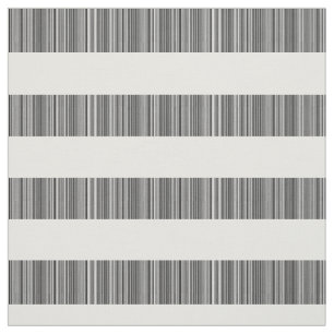 Black White Modern Stripes Fabric
