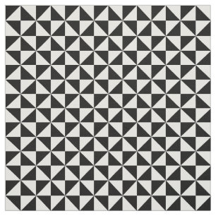 Black White Modern Triangles Pattern Fabric